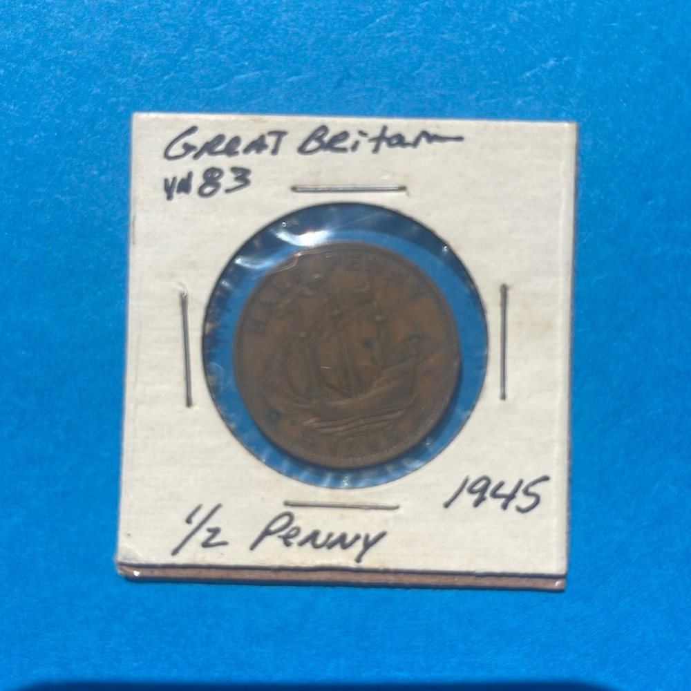 Coin, Great Britain, 1/2 Penny, 1945 Y#83